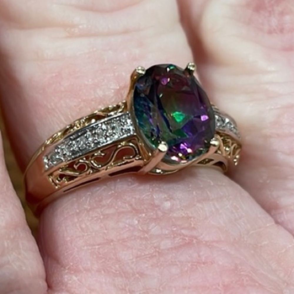 Mystic topaz ring - Picture 2 of 9